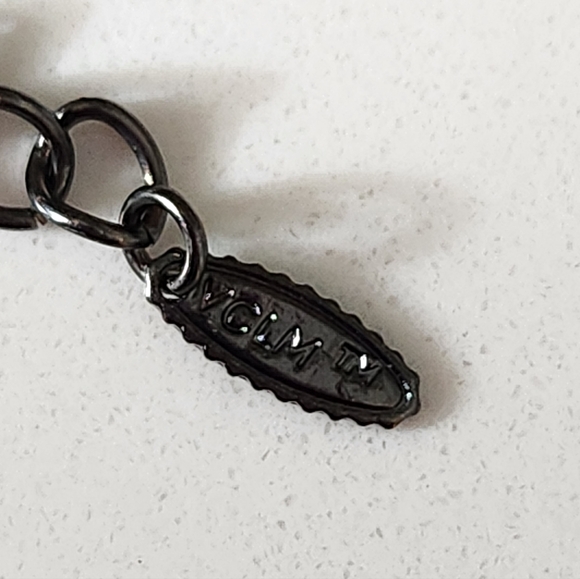 Vintage VCLM Black and Silver Oval Necklace - Picture 8 of 9